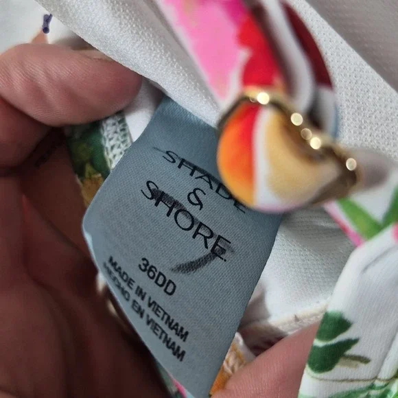 Shade And Shore Bikini Womens Sz XL 36DD Coastal Print Cheeky High-Waist New - Picture 6 of 11